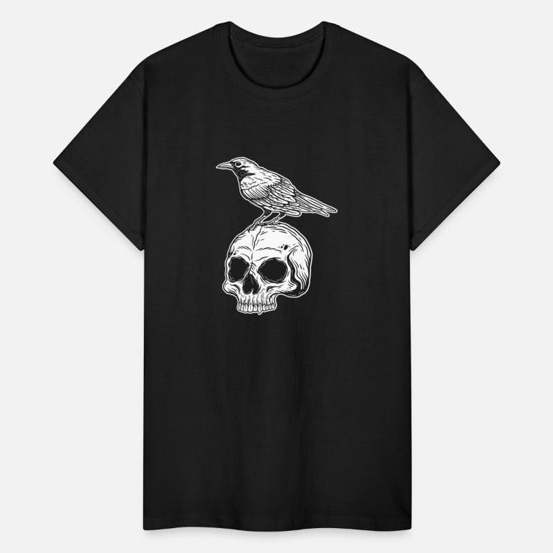 Dark Vintage Skull with Crow