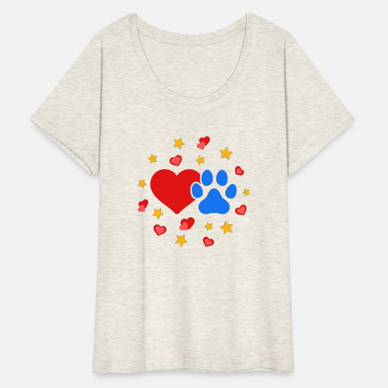 Dog Paw Love Heart Print dog lover USA dog paw