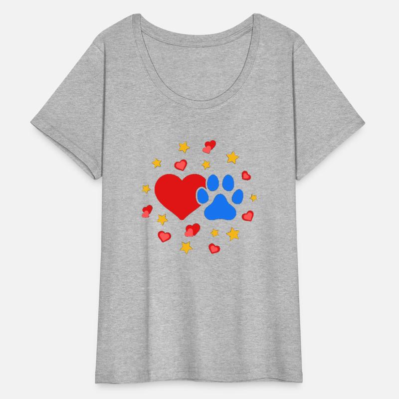 Dog Paw Love Heart Print dog lover USA dog paw