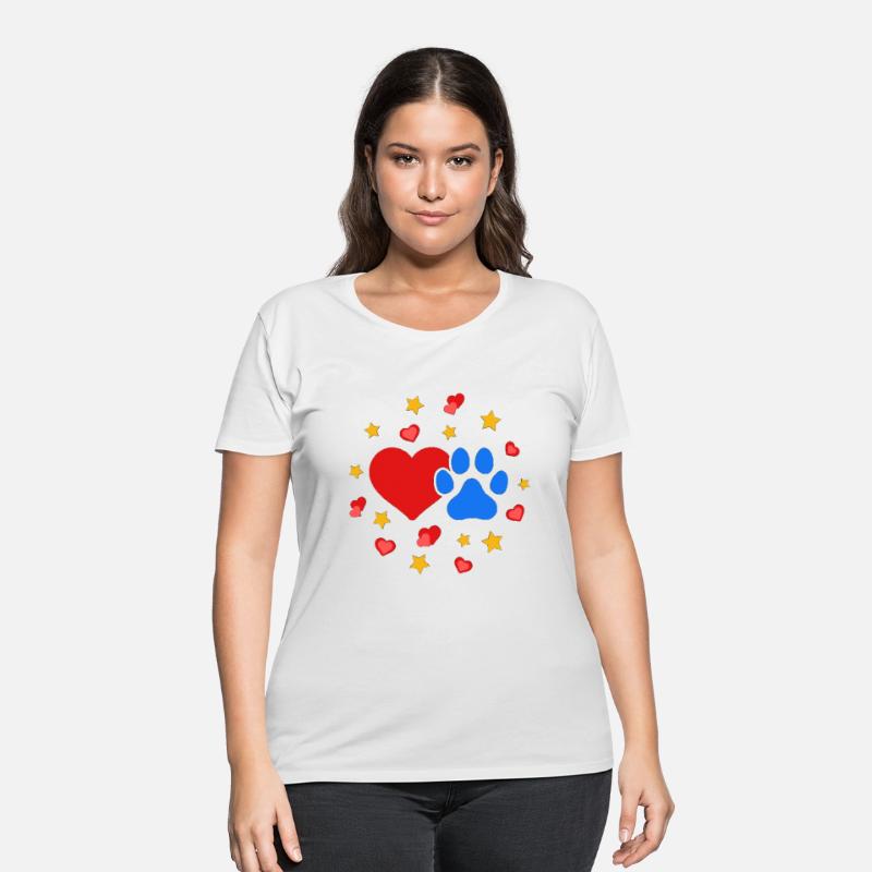 Dog Paw Love Heart Print dog lover USA dog paw