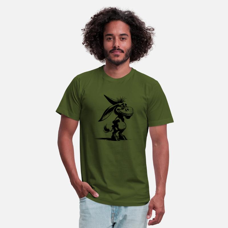 Donkey Caricature Smiling Grinning Long Ear