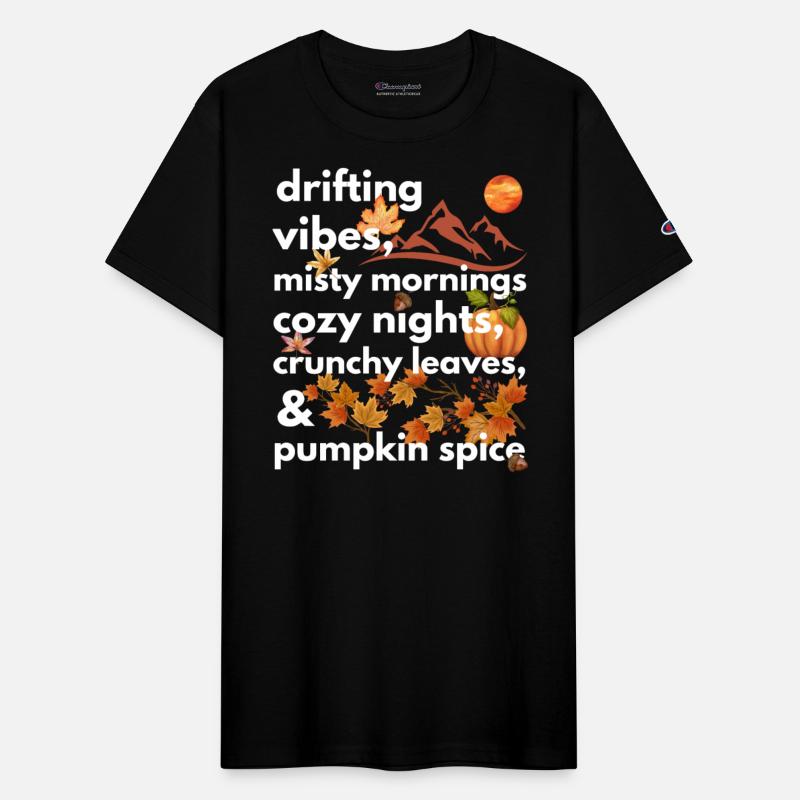 drifting vibes misty mornings cozy nights crunchy