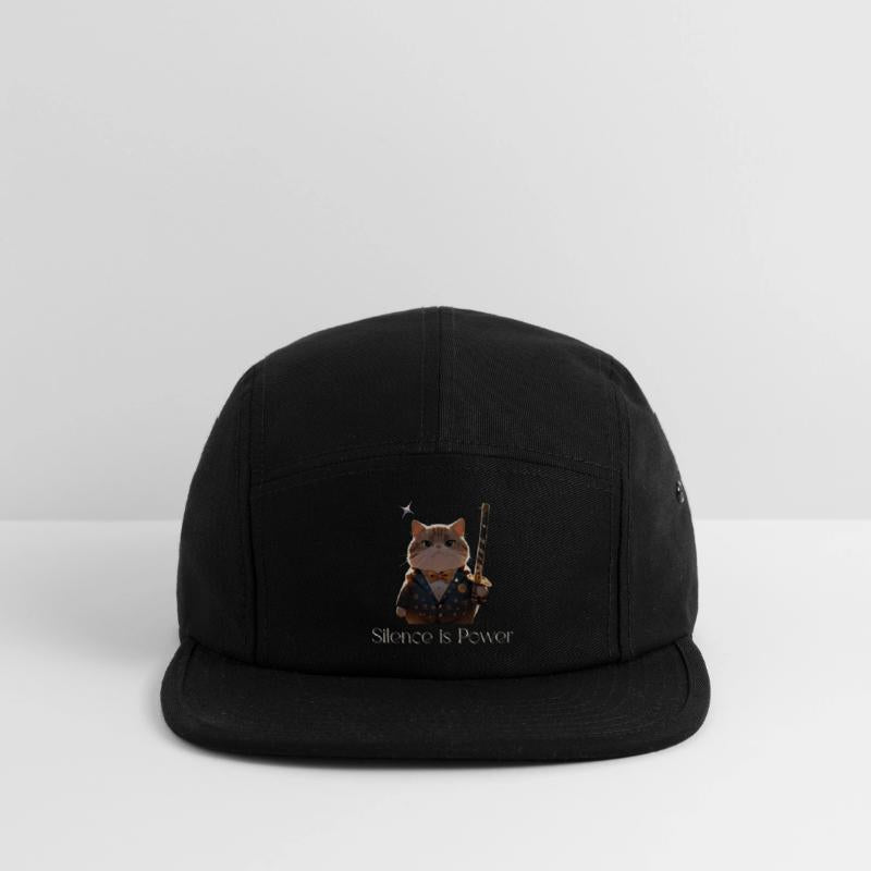 Elegant Cat Samurai with Sword and Quote