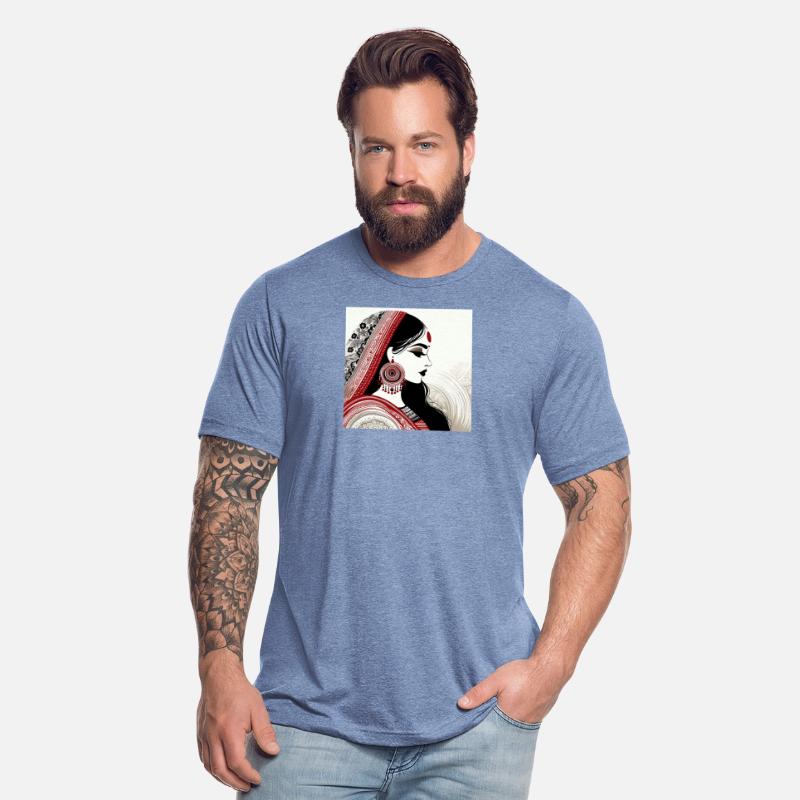 Elegant Indian Woman Portrait Illustration