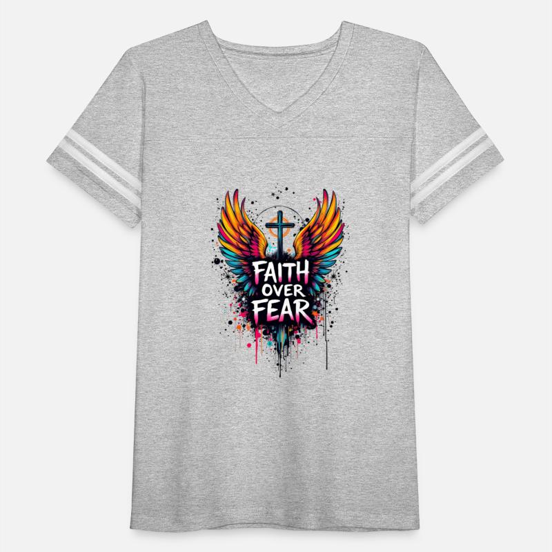 Faith over Fear angel wings with halo