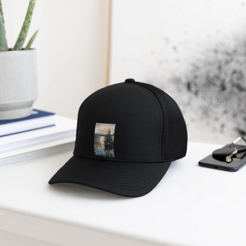 Fishing Boat At Evening In Watercolors