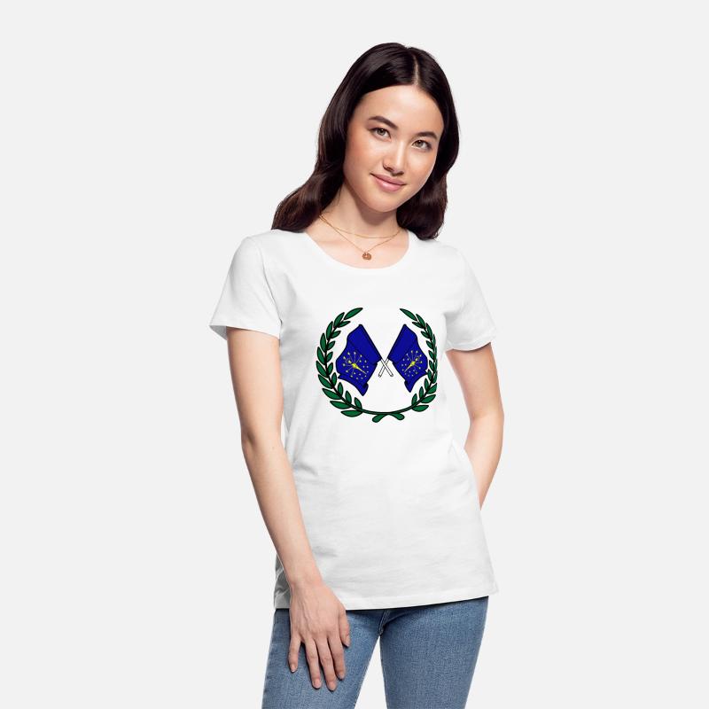 Flags USA Indiana in laurel wreath