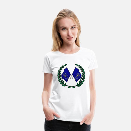 Flags USA Indiana in laurel wreath