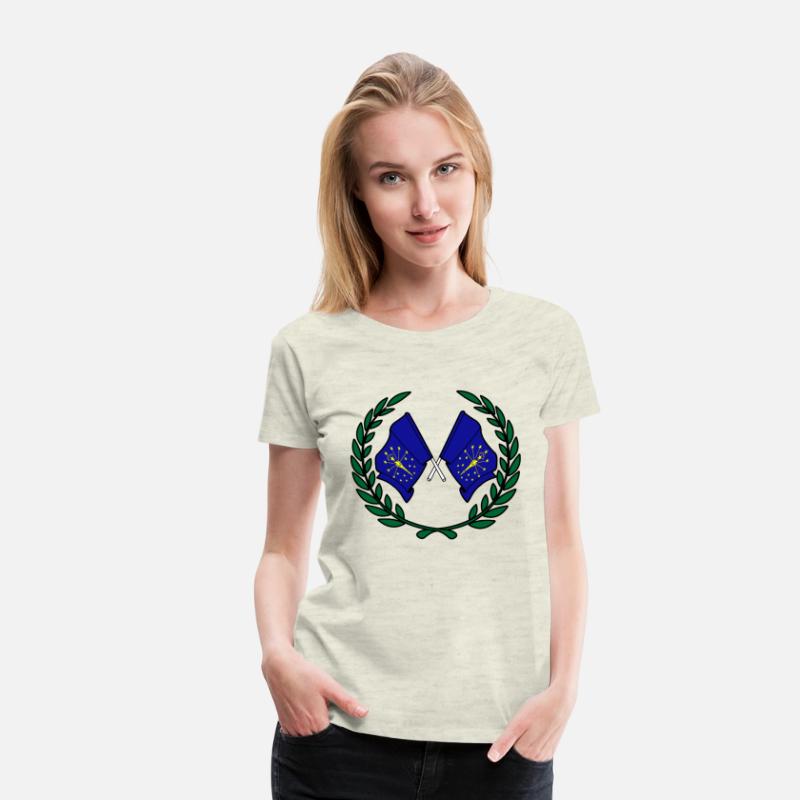 Flags USA Indiana in laurel wreath