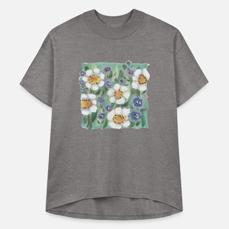 Floral Composition of Daisies and blue flowers