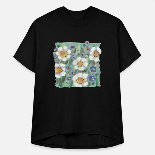 Floral Composition of Daisies and blue flowers