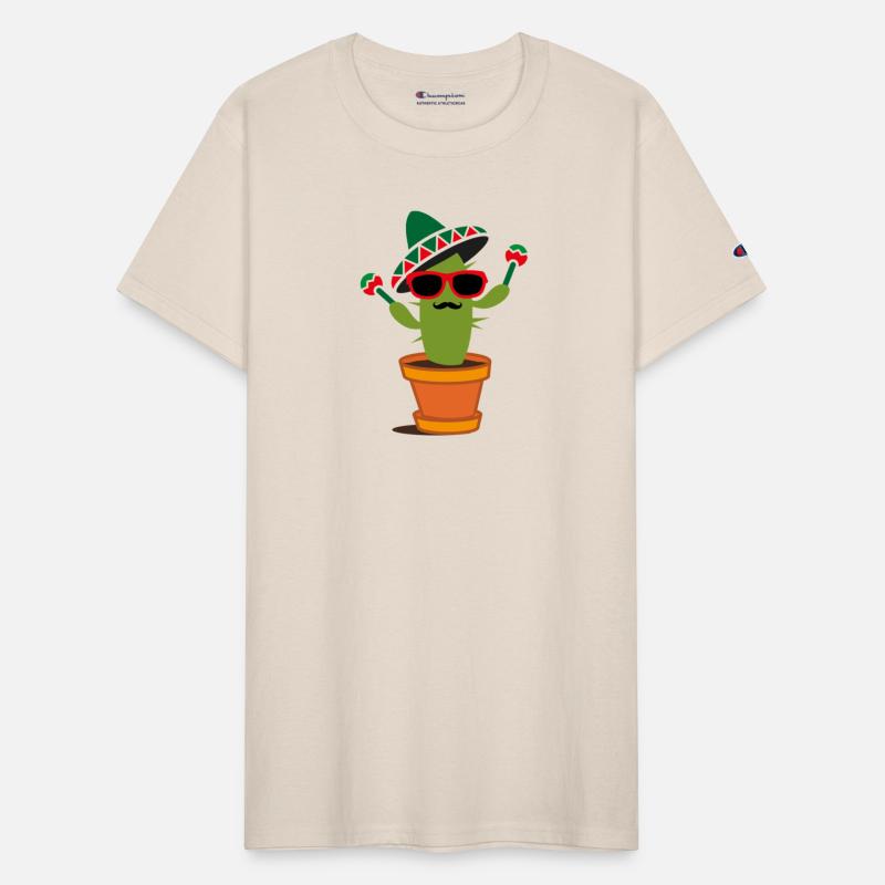 Funny Cactus with Sombrero and Maracas