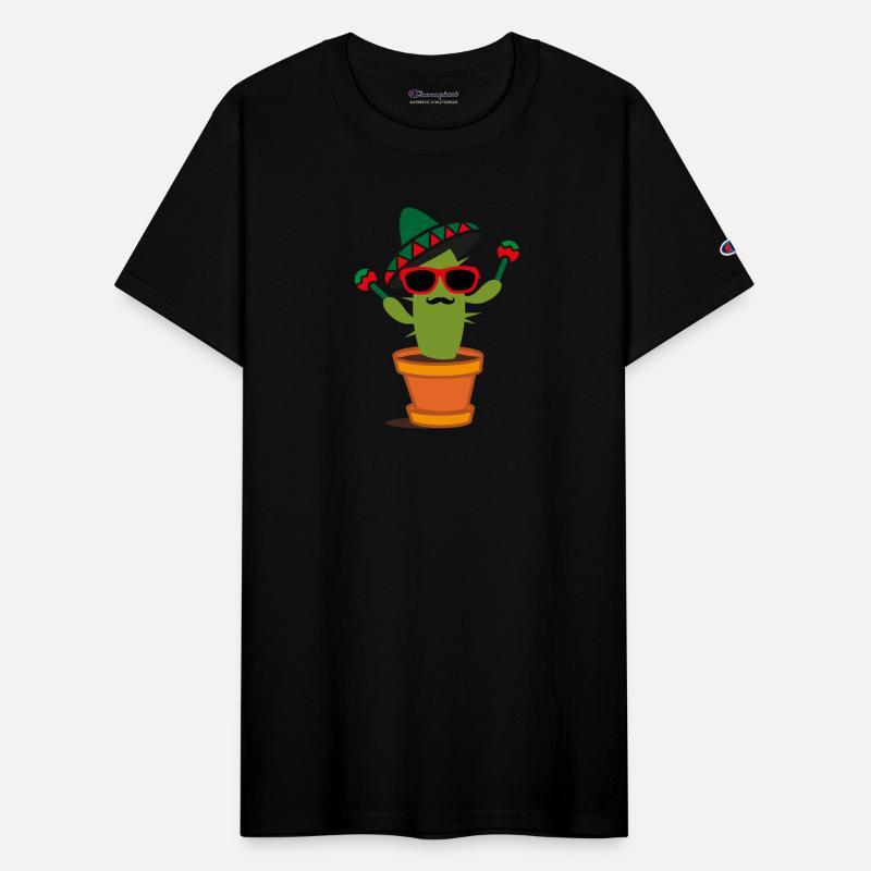 Funny Cactus with Sombrero and Maracas