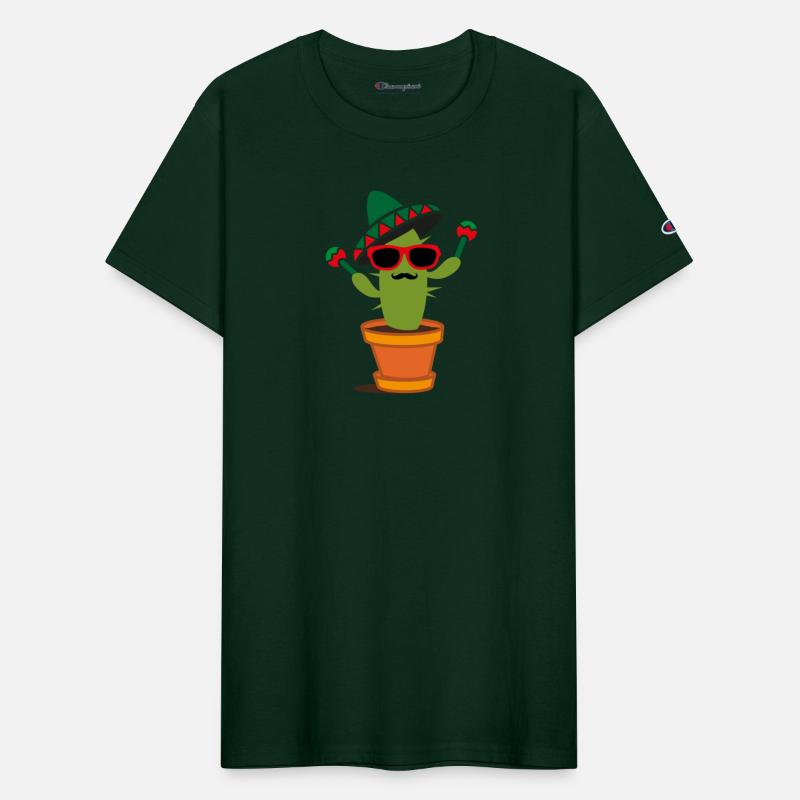 Funny Cactus with Sombrero and Maracas