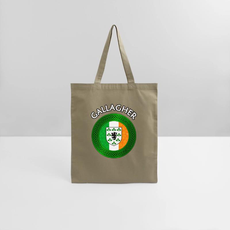 Gallagher Coat of Arms on Shamrock Irish Flag