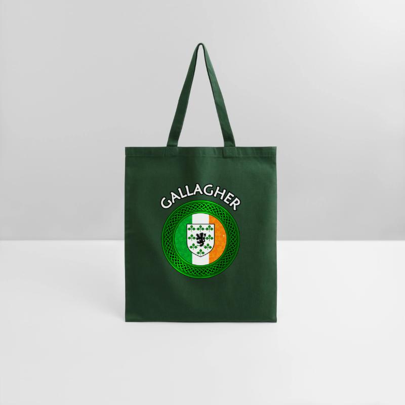 Gallagher Coat of Arms on Shamrock Irish Flag