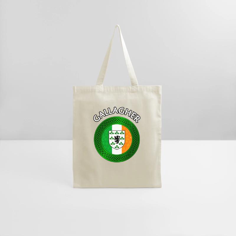 Gallagher Coat of Arms on Shamrock Irish Flag