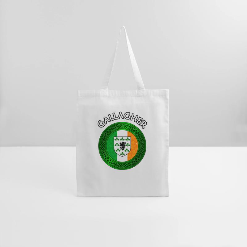 Gallagher Coat of Arms on Shamrock Irish Flag