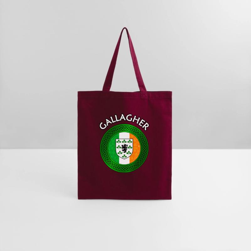 Gallagher Coat of Arms on Shamrock Irish Flag