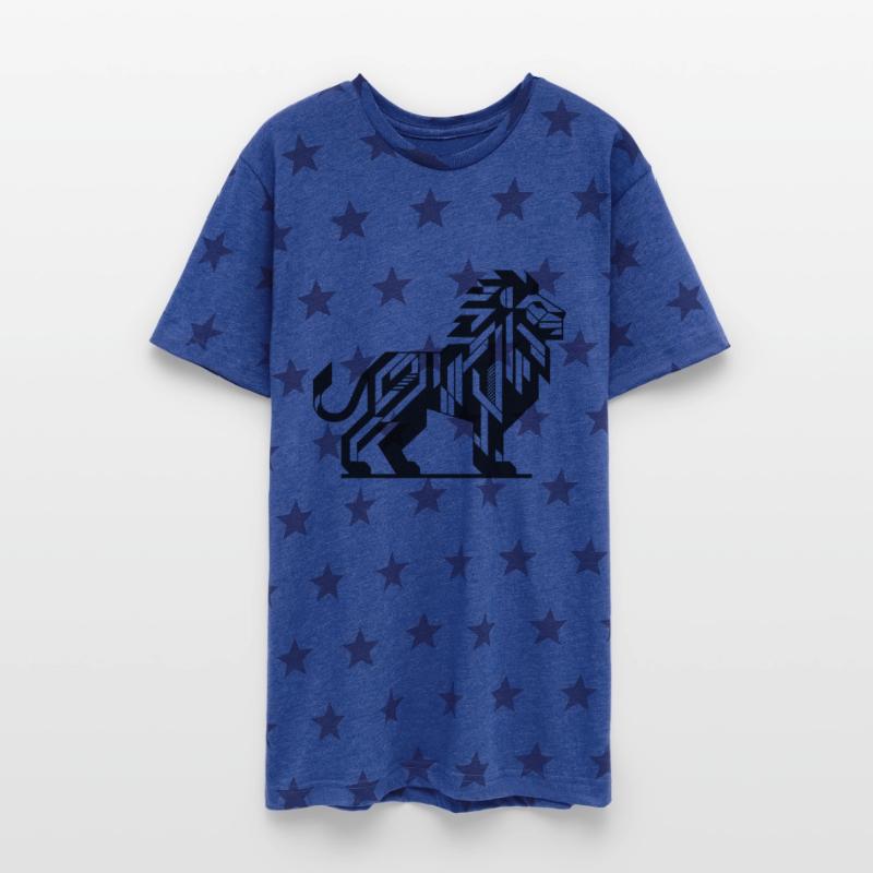 Geometric Lion With Teeth And Elegant Mane