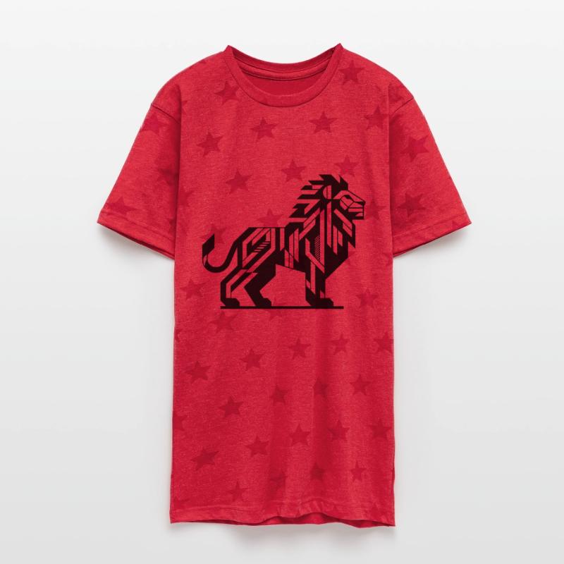 Geometric Lion With Teeth And Elegant Mane