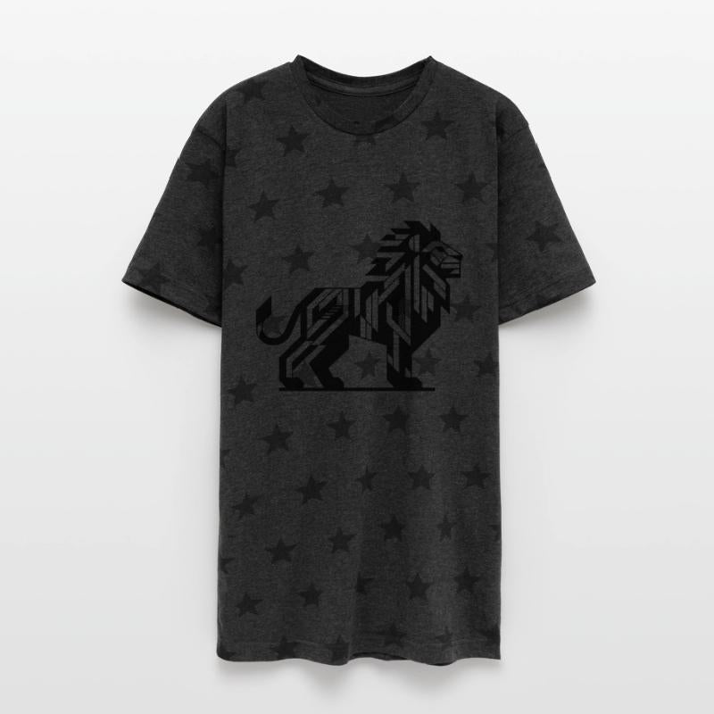 Geometric Lion With Teeth And Elegant Mane