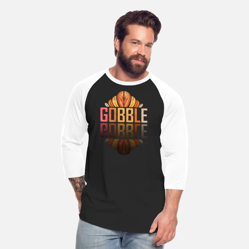 Gobble Gobble Turkey Saying Mirrored Thanksgiving