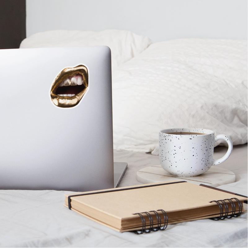 Gold Lips Mouth Lady Kiss Me Lipstick