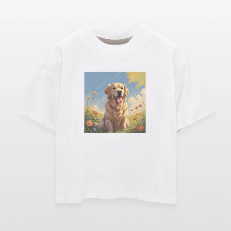 Golden Retriever in Spring Meadow