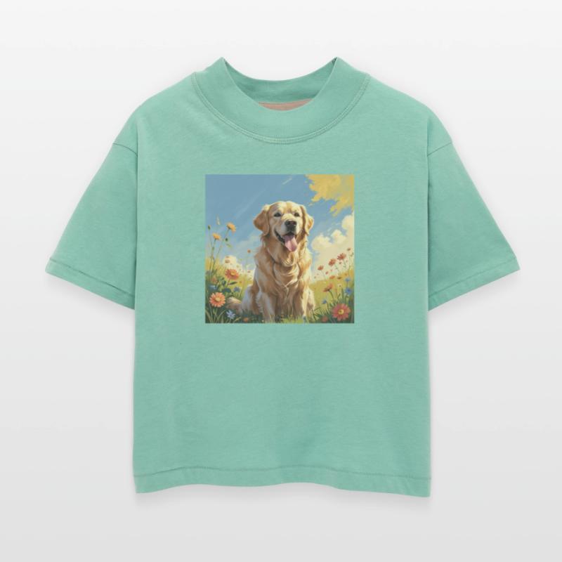 Golden Retriever in Spring Meadow