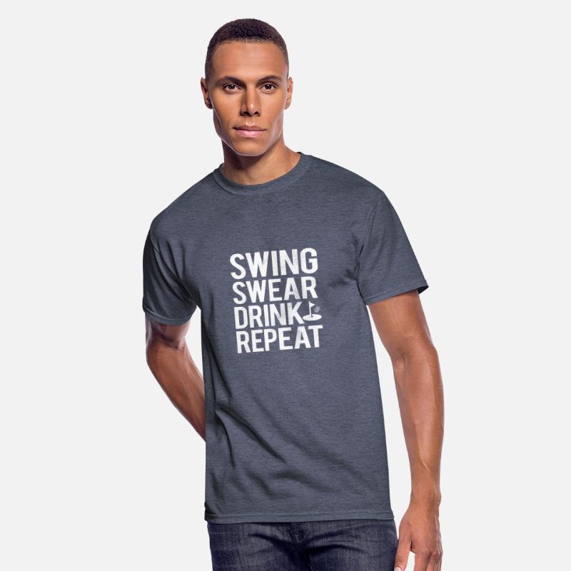 Golfer Swing Swear Drink Repeat Funny Golf