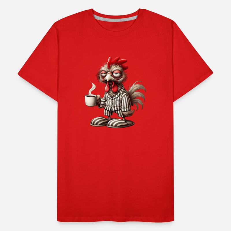 Grumpy Rooster Morning – Coffee First! T-Shirt