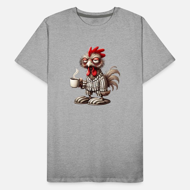 Grumpy Rooster Morning – Coffee First! T-Shirt