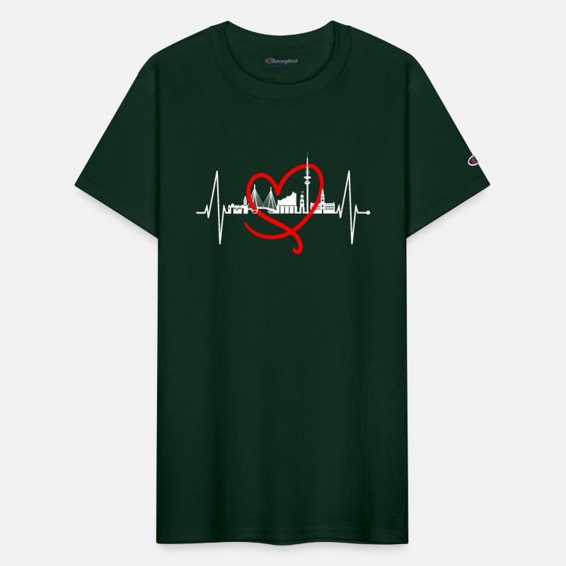 Hamburg Skyline Heartbeat Fan Hamburger Lover Gift