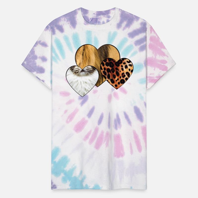 Hearts love Lion, cat, tiger lover T-shirts