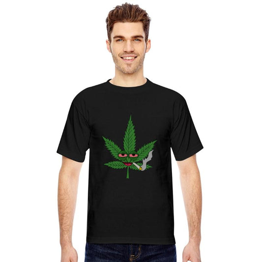 hemp leaf - crazy stoned hemp leaf smokes weed