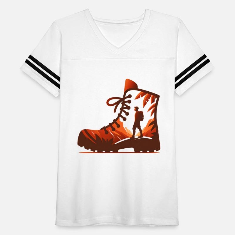hiking boot in sunset style for camping climber