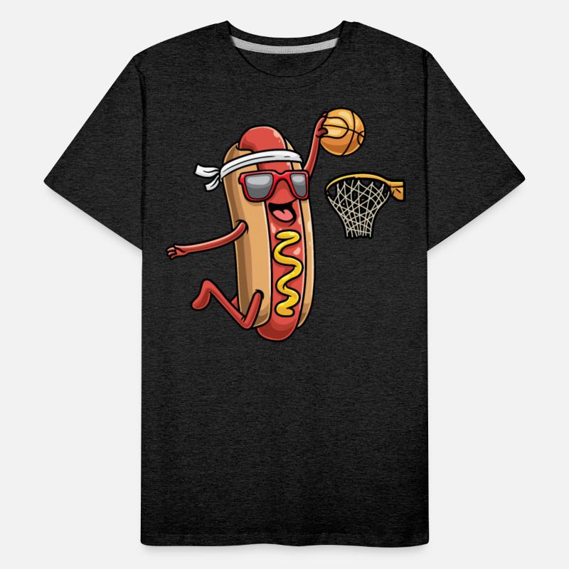 Hotdog In Bread Roll Playing Basketball Sports