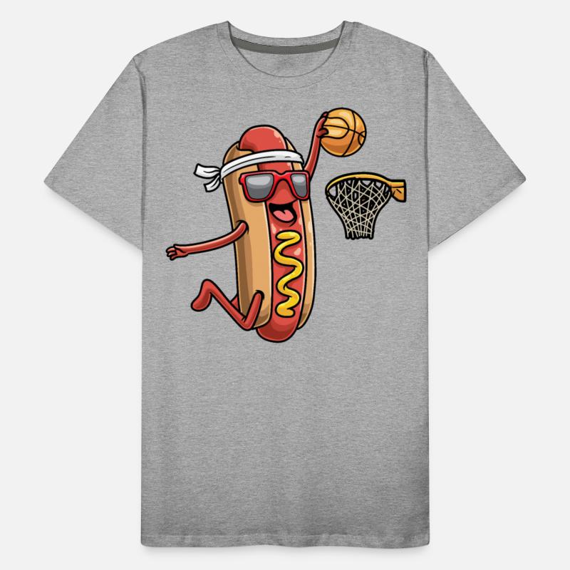 Hotdog In Bread Roll Playing Basketball Sports