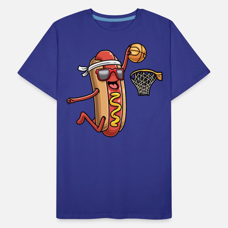 Hotdog In Bread Roll Playing Basketball Sports