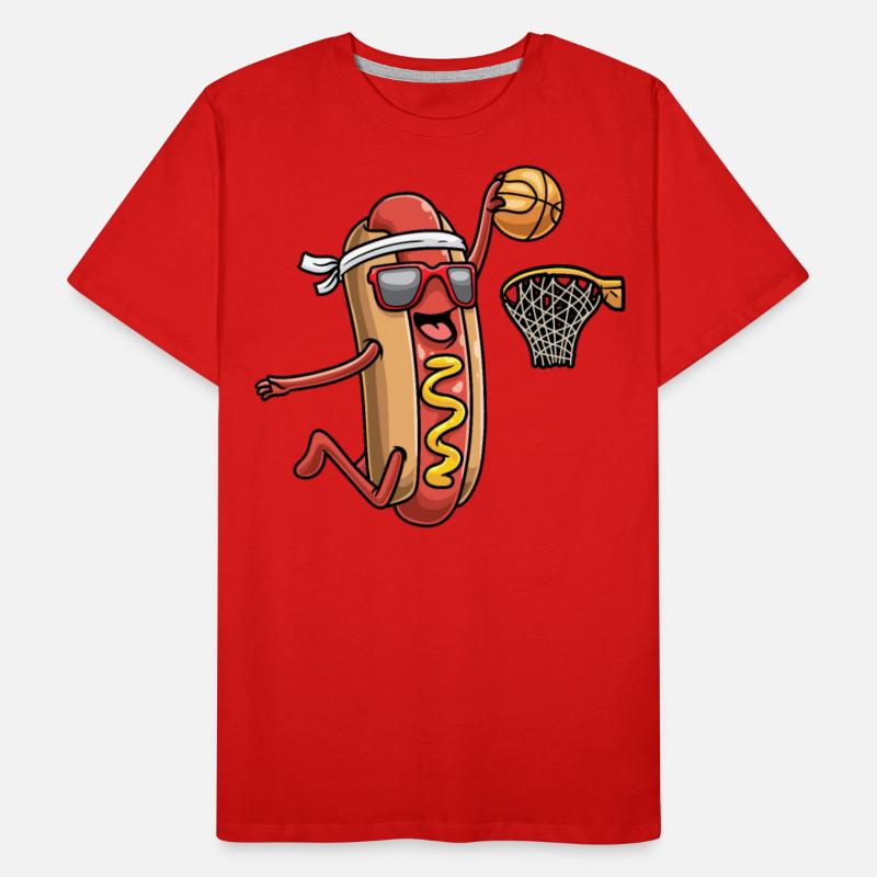 Hotdog In Bread Roll Playing Basketball Sports