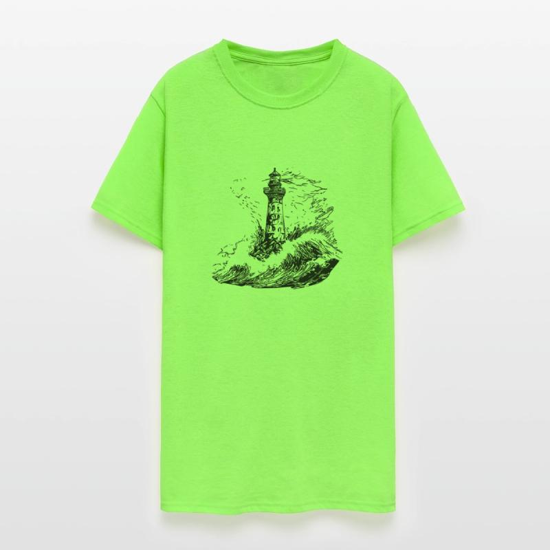 Lighthouse With Beacon In A Stormy Sea