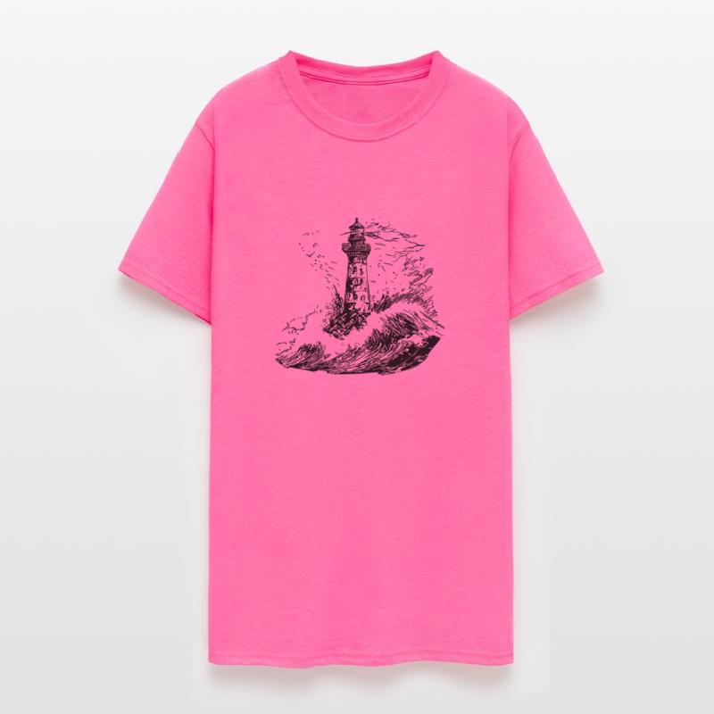 Lighthouse With Beacon In A Stormy Sea