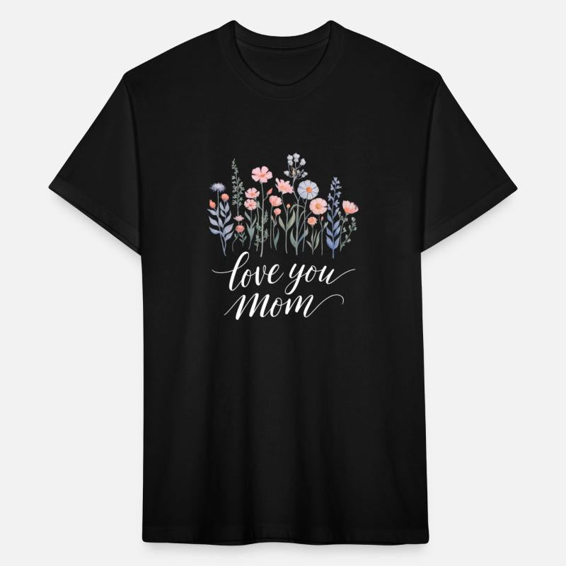 Love You Mom Floral Watercolor Lettering