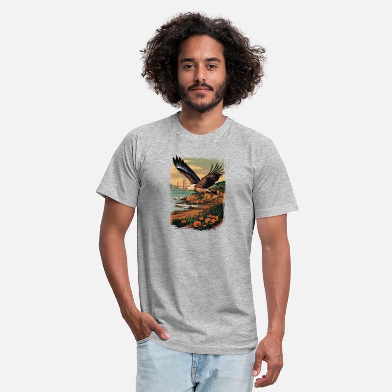 Majestic Eagle Over Golden Gate Coastal Scene