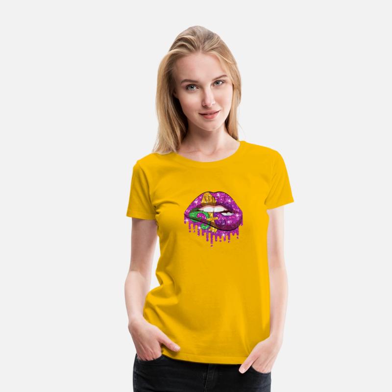 Mardi Gras Lips Queen Carnival Purple Gold Fleur-d