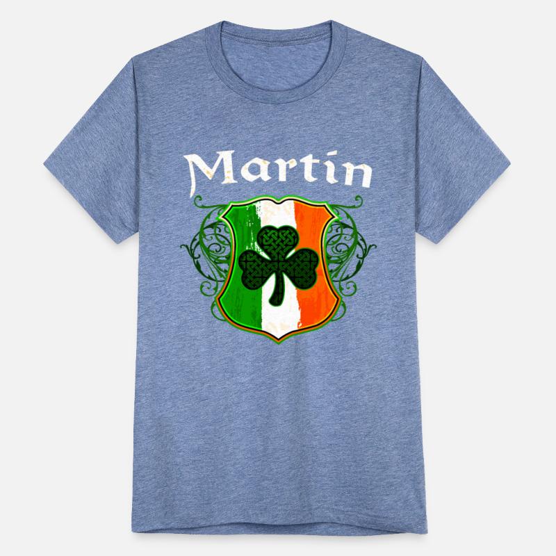 Martin Irish Surname Ireland Flag Shield Shamrock