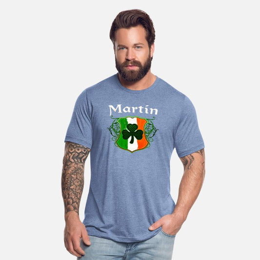 Martin Irish Surname Ireland Flag Shield Shamrock