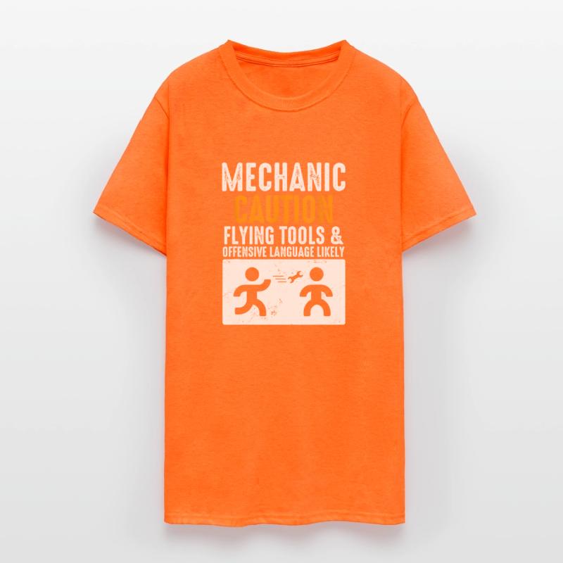 Mechanic Caution Flying Tools Funny Engineer