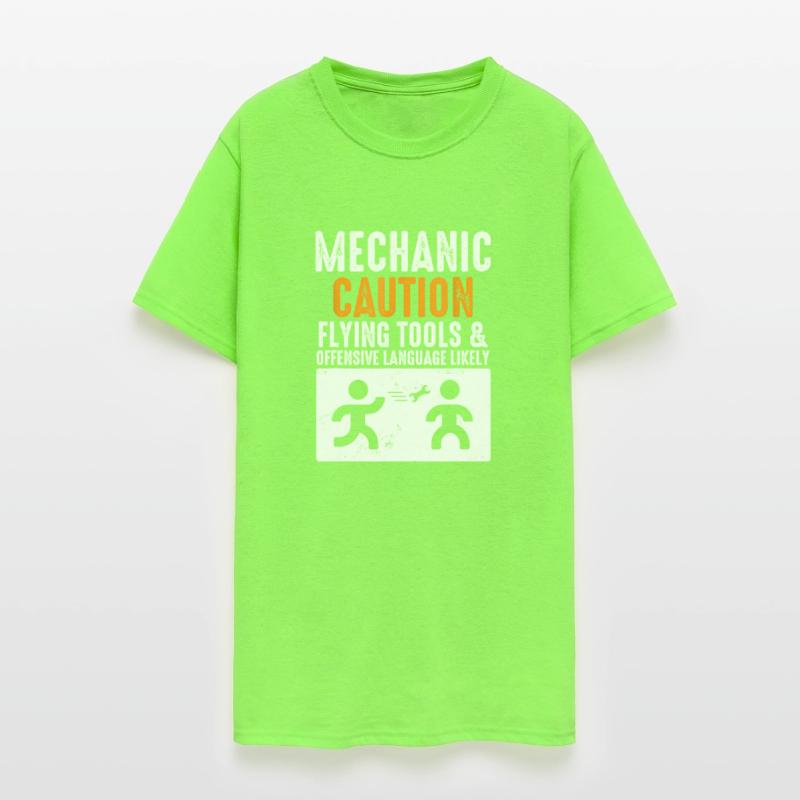 Mechanic Caution Flying Tools Funny Engineer